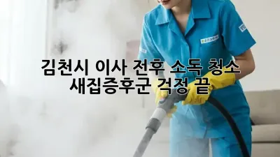 김천시 이사 전후 소독 청소: 새집증후군 걱정 끝!