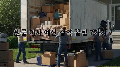 원룸 이사, 예산 절약 꿀팁 7가지!