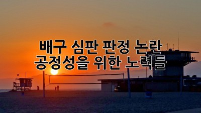 배구 심판 판정 논란? 🤔 공정성을 위한 노력들! 🏐
